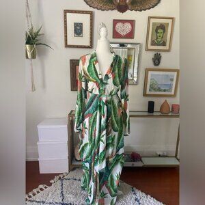 FARM Rio- pineapple plant flowy maxi dress
